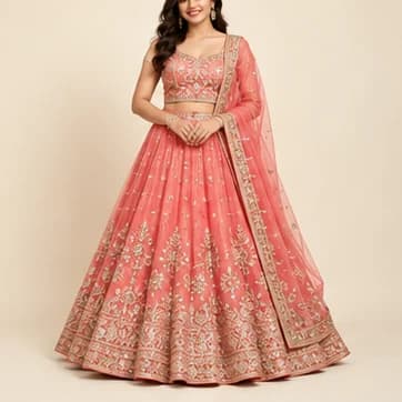 Aanya Coral Lehenga