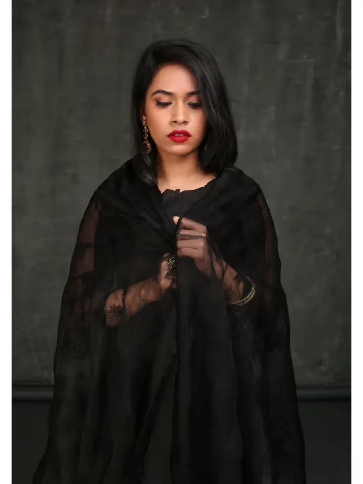 Black Swan Kurta with Pant and Dupatta